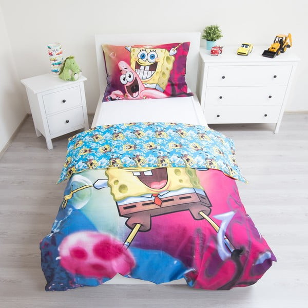 Bavlnené detské obliečky na jednolôžko 140x200 cm Sponge Bob - Jerry Fabrics-image-2