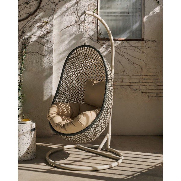 Závesné záhradné kreslo so stojanom Kave Home Damila-image-1