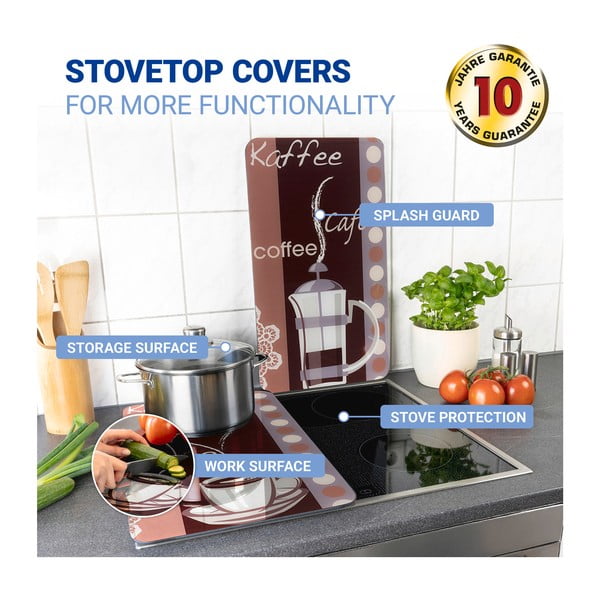 Súprava 2 sklenených krytov na sporák Maximex Coffee, 52 x 30 cm-image-4
