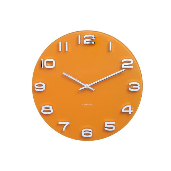 Oranžové hodiny Karlsson Vintage, ⌀ 35 cm