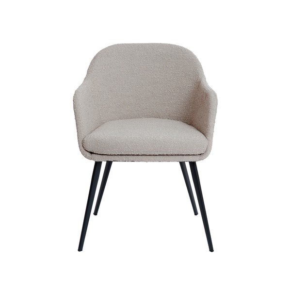 Béžové čalúnené jedálenské kreslo s podrúčkami Leone – Light & Living-image-1