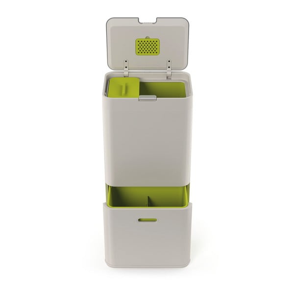 Krémový kôš na triedený odpad Joseph Joseph IntelligentWaste Totem 60 l-image-4