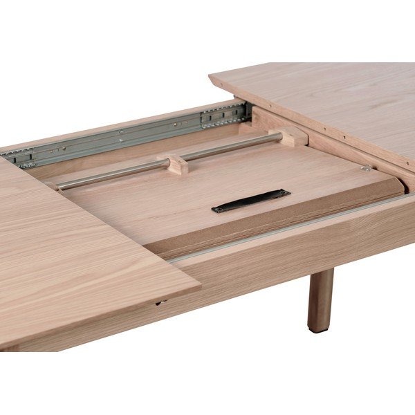 Rozkladací jedálenský stôl s prídavnou doskou v dekore duba 95x190 cm Bari – Unique Furniture-image-2