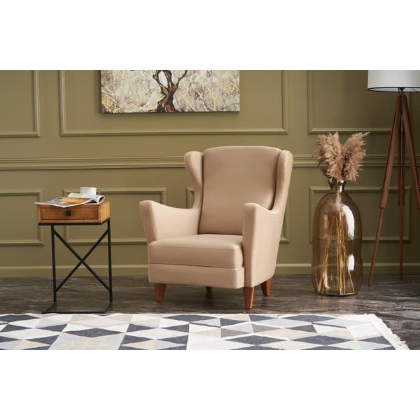 Béžové kreslo ušiak Lola Brejer – Artie-image-4