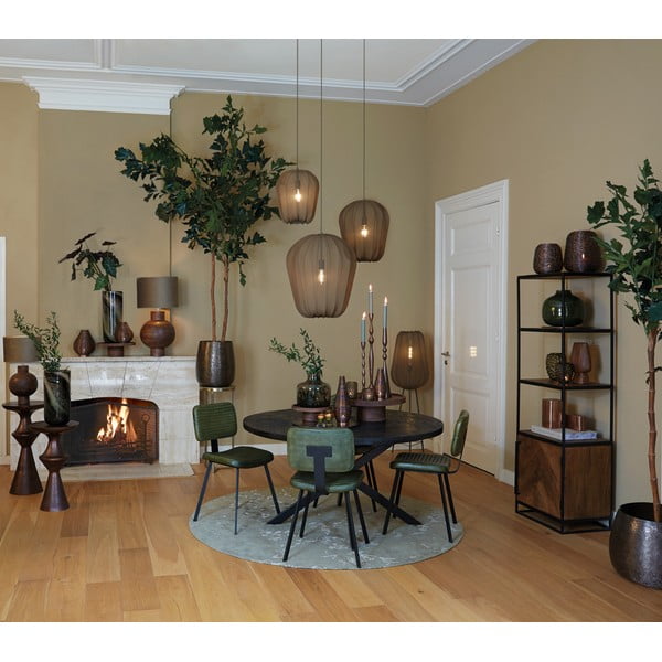 Čierny okrúhly jedálenský stôl s doskou z akácie ø 120 cm Yellov – Light & Living-image-1