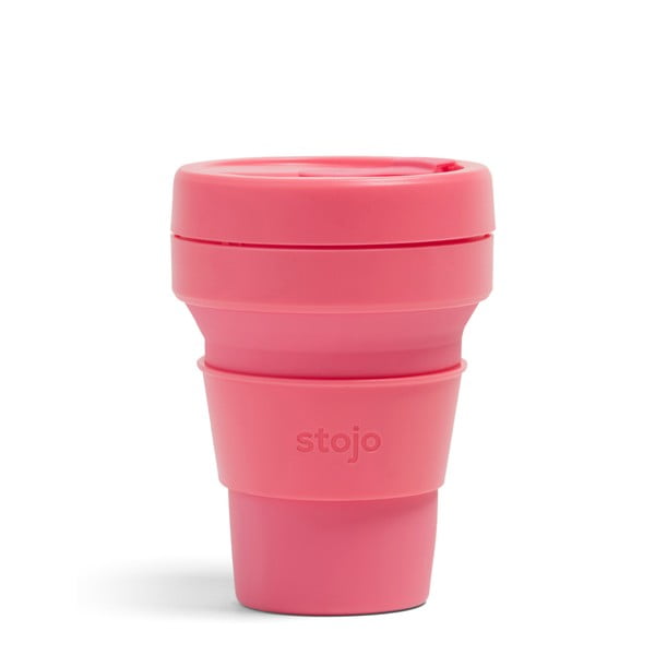 Ružový skladací cestovný hrnček Stojo Pocket Cup Peony, 355 ml