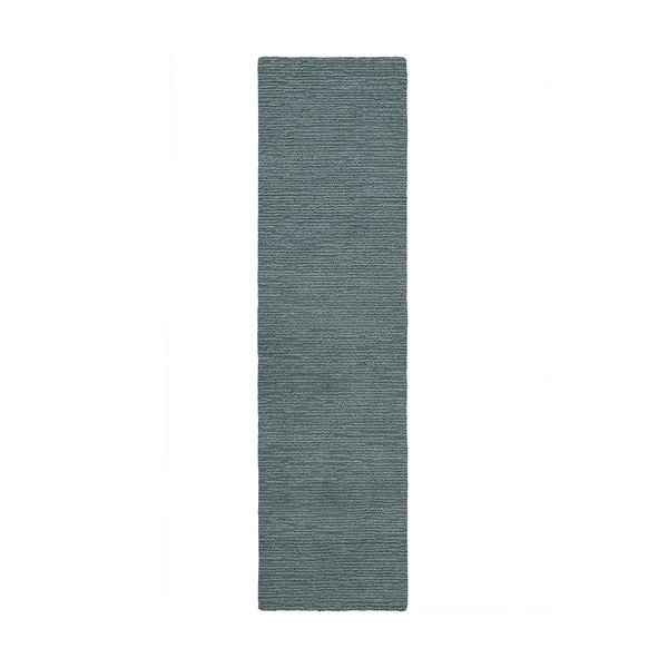 Sivomodrý ručne tkaný vlnený behúň 80x230 cm Harris Boucle – Flair Rugs