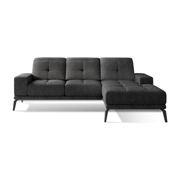 Čierna rohová pohovka (pravý roh/s leňoškou) Torrense – ELTAP