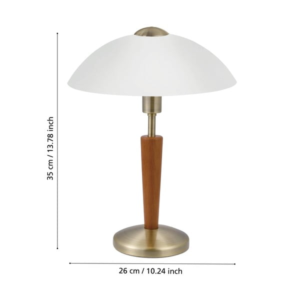 Sivo-hnedá stmievateľná stolová lampa so skleneným tienidlom (výška 35 cm) SOLO 1 – EGLO-image-2