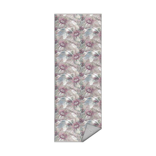 Fialovo-sivý prateľný behúň 80x200 cm Dusty Flowers – Mila Home