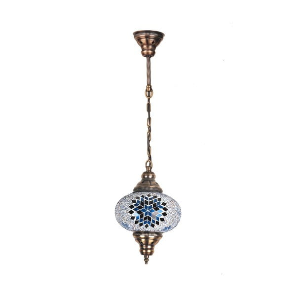 Sklenená ručne vyrobená závesná lampa Devia, ⌀ 17 cm