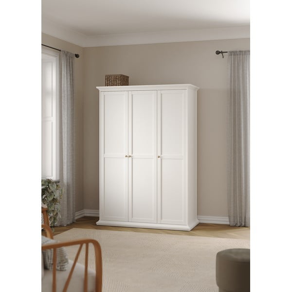 Biela šatníková skriňa 139x201 cm Paris – Tvilum-image-1