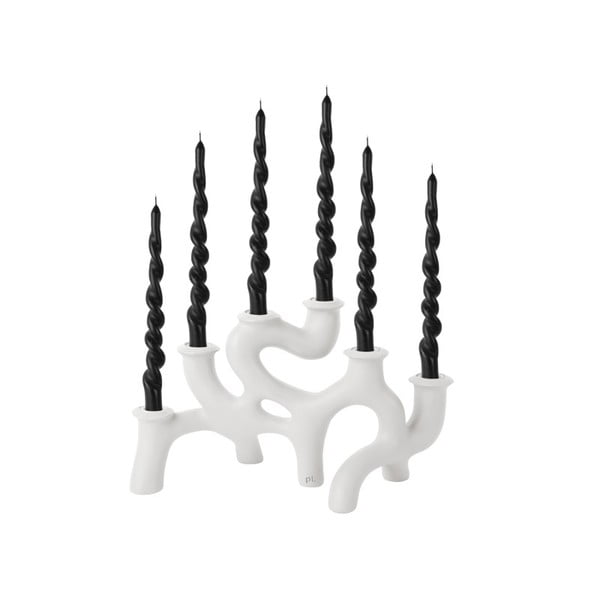 Biely polyresinový svietnik Swirls - PT LIVING-image-2