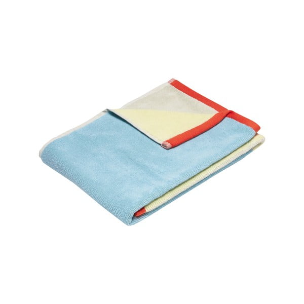 Modrý froté bavlnený uterák 50x100 cm Block – Hübsch