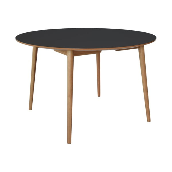 Jedálenský stôl Trim, čierna doska/dubové nohy