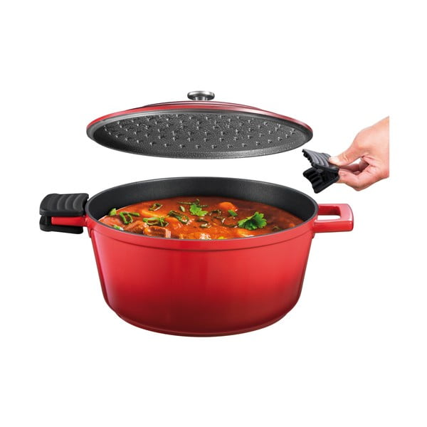 Hrniec s pokrievkou s nepriľnavým povrchom na indukciu 6.8 l Bordeaux – Tescoma-image-3