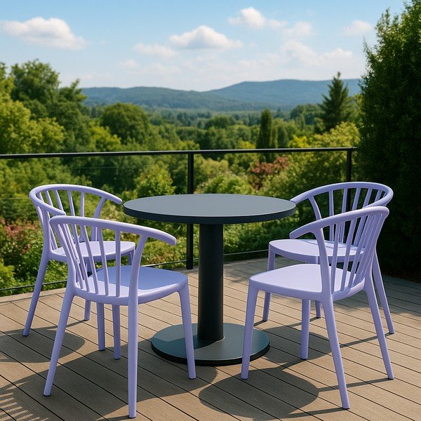 Plastová záhradná stolička v levanduľovej farbe Capri – Bonami Essentials-image-1