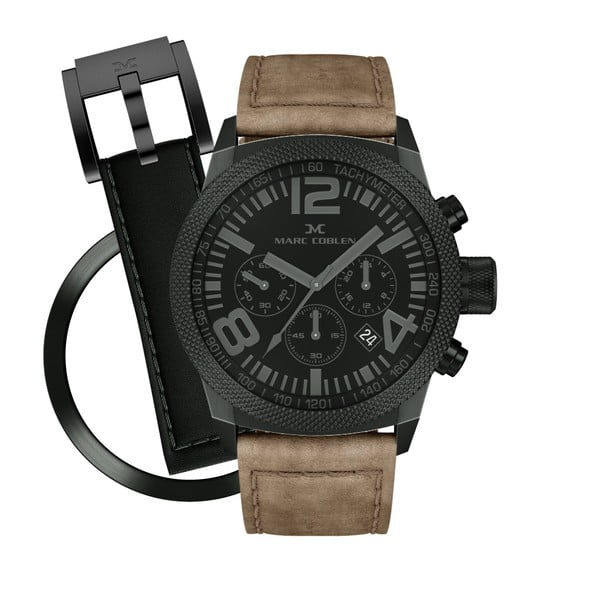 Unisex hodinky Marc Coblen s remienkom a krúžkom na ciferník naviac P62
