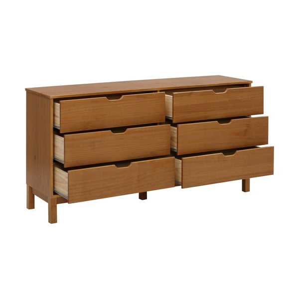 Nízka komoda z borovicového dreva v prírodnej farbe 150x75 cm Post – Støraa-image-2