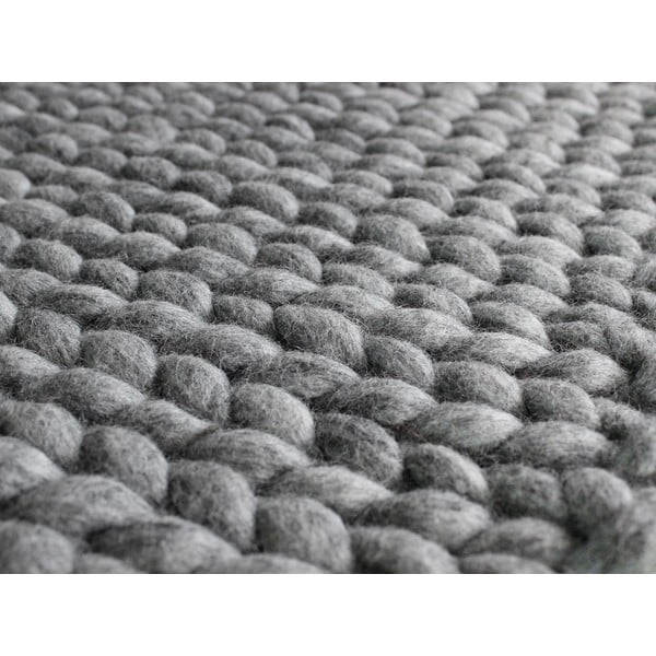 Oceľovosivý pletený vlnený koberec Wooldot Braided rugs, 170 x 240 cm-image-2