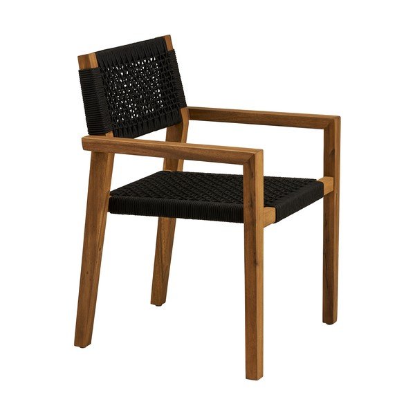 Čierna drevená záhradná stolička Anzio – House Nordic-image-3