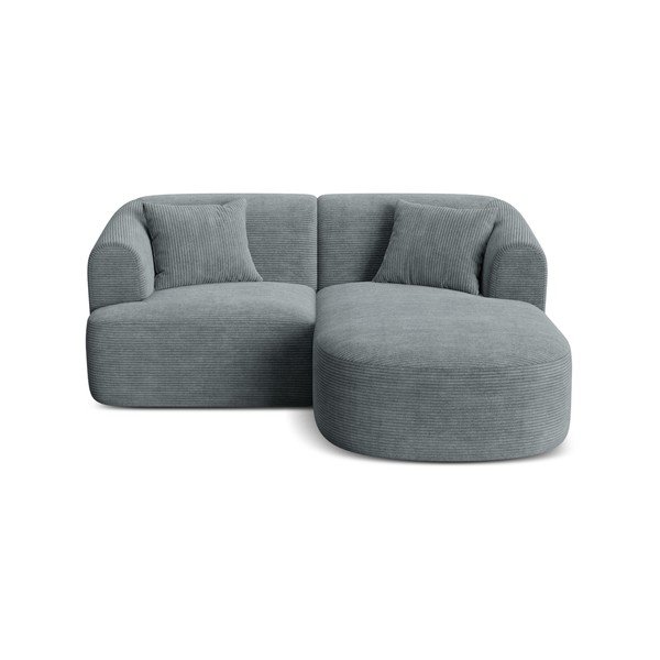 Tmavosivá menčestrová rohová pohovka (pravý roh/s leňoškou) Campi – Cosmopolitan Design