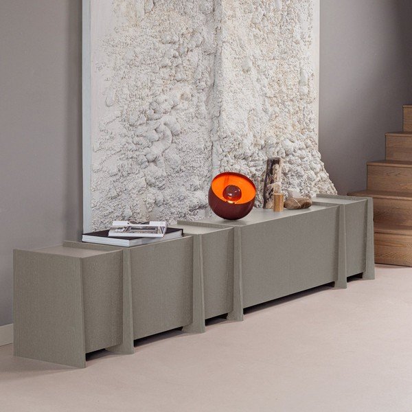 Sivý TV stolík v dekore jaseňa 102x53x44 cm Brock – WOOOD-image-1