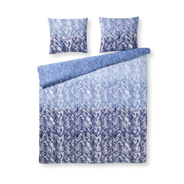 Modré bavlnené obliečky na dvojlôžko Ekkelboom Dex Blue, 240 x 200 cm