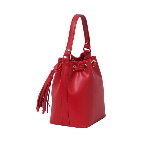 Červená kabelka z pravej kože Andrea Cardone Red Bag Julia