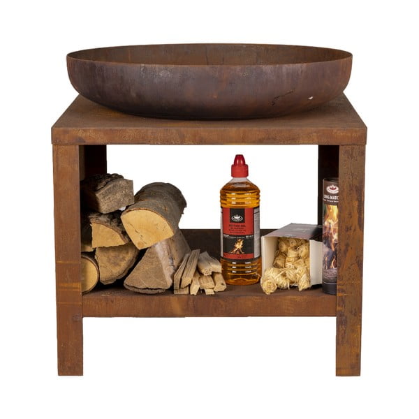 Ohnisko so zásobníkom na drevo v hrdzavom dekore - Esschert Design-image-2