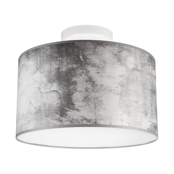 Sivé stropné svietidlo s textilným tienidlom ø 35 cm Print – LAMKUR