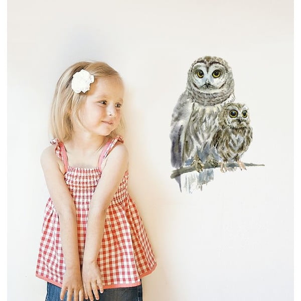 Samolepka na viac použití Woodland Owls, 30 × 21 cm
