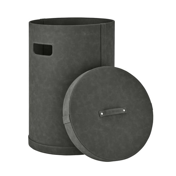 Tmavosivý kôš na bielizeň z umelej kože Sahla M – Blomus-image-2