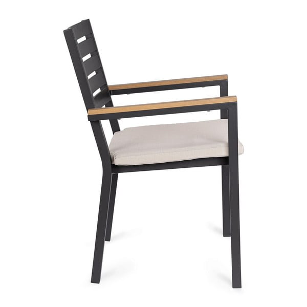 Antracitové kovové záhradné stoličky v súprave 4 ks Henna – Bizzotto-image-3