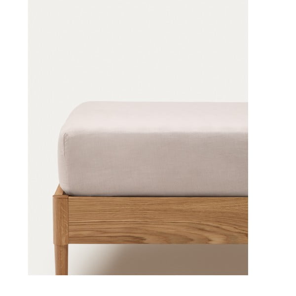 Napínacia bavlnená plachta taupe 180x200 cm Simmel – Kave Home-image-4