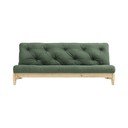 Rozkladacia pohovka so zeleným poťahom Karup Design Fresh Natural/Olive Green