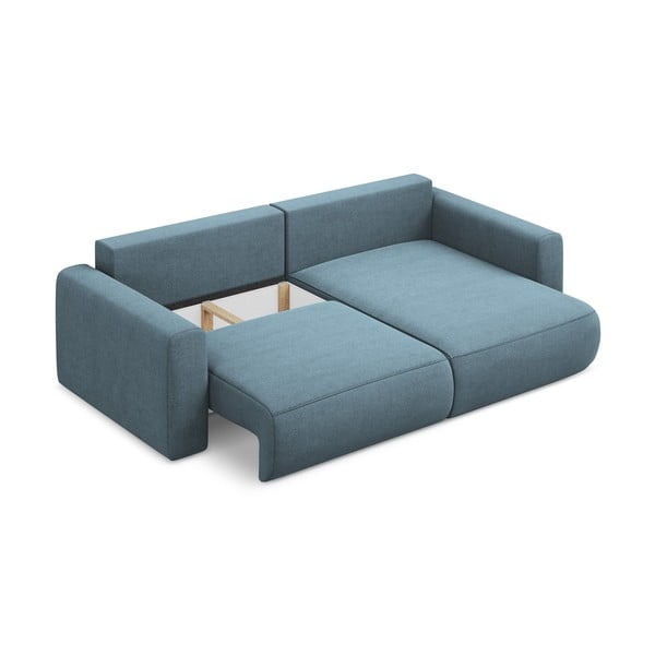 Svetlomodrá rozkladacia/s úložným priestorom rohová pohovka (pravý roh/s leňoškou) Kapua – Makamii-image-4
