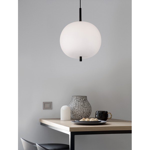 Biele/čierne sklenené závesné svietidlo ø 30 cm Lato – Nova Luce-image-2