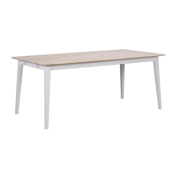 Matne lakovaný dubový jedálenský stôl s bielymi nohami Folke Mimi, dĺžka 180 cm