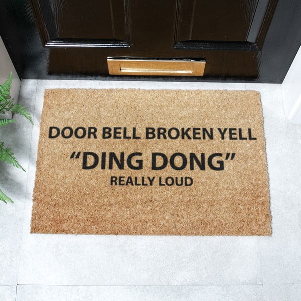 Rohožka z kokosového vlákna 40x60 cm Yell Ding Dong – Artsy Doormats-image-2