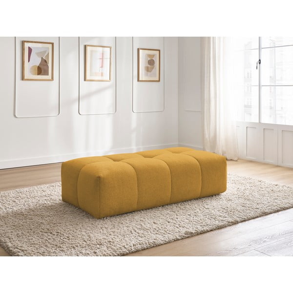 Ženilková podnožka v horčicovej farbe Everest – Bobochic Paris-image-1