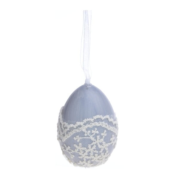 Sivá závesná dekorácia Ewax Egg Lace