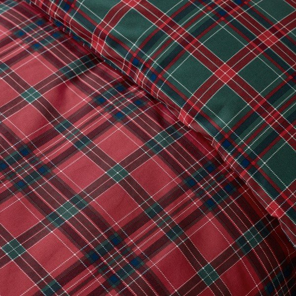 Červené/tmavozelené obliečky na jednolôžko 135x200 cm Tartan Check – Catherine Lansfield-image-2