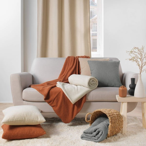 Sivá fleecová deka 125x150 cm Curly Wooly – douceur d'intérieur-image-3