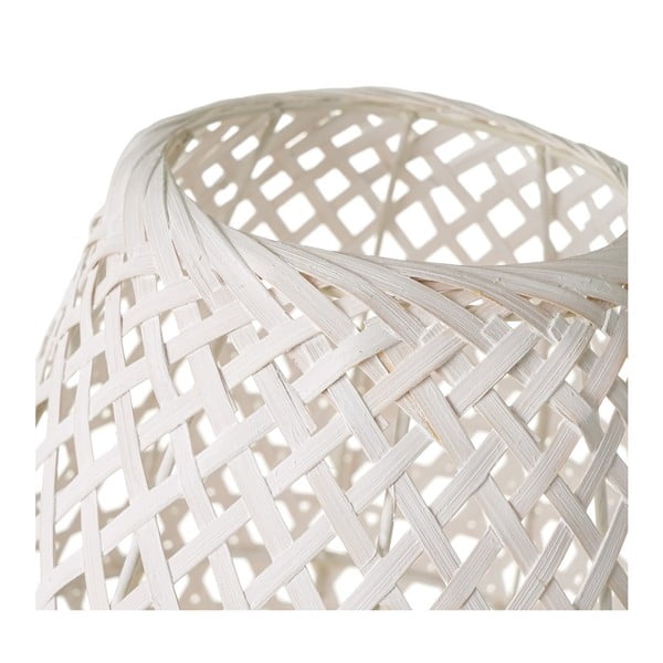 Biela bambusová stolová lampa s bambusovým tienidlom (výška  36 cm) – Casa Selección-image-2