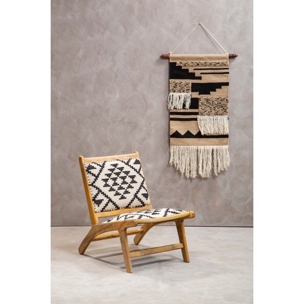Čierno-biele/v prírodnej farbe kreslo Cefena – Premier Housewares-image-1