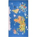 Modrý prateľný detský koberec 80x120 cm Animal Atlas – Vitaus