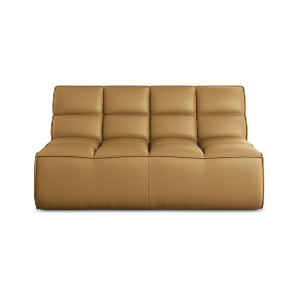 Koňakovohnedý modul pohovky z imitácie kože Kalai – Makamii