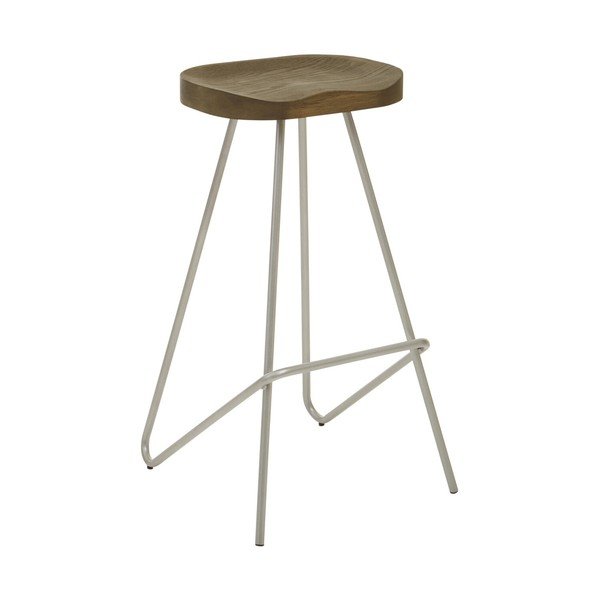 Barová stolička z brestového dreva v striebornej farbe/v prírodnej farbe (výška sedadla 78 cm) District – Premier Housewares