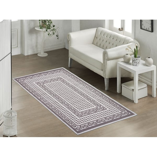 Sivo-béžový bavlnený behúň Vitaus Olivia, 80 × 200 cm-image-2